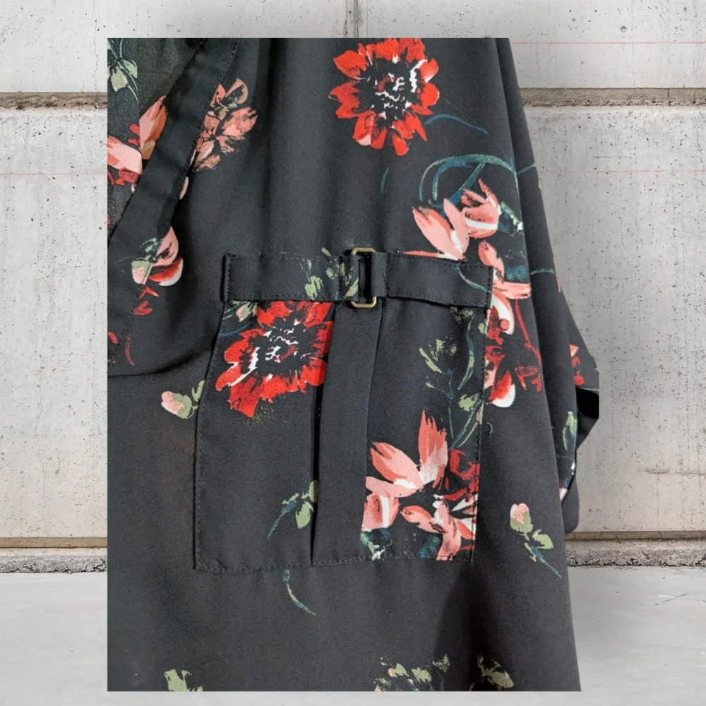 EUC Maurice's Floral Black Women's Top Size XXL - Picture 3 of 7